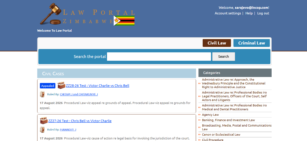 Law Portal Zimbabwe digital reference library