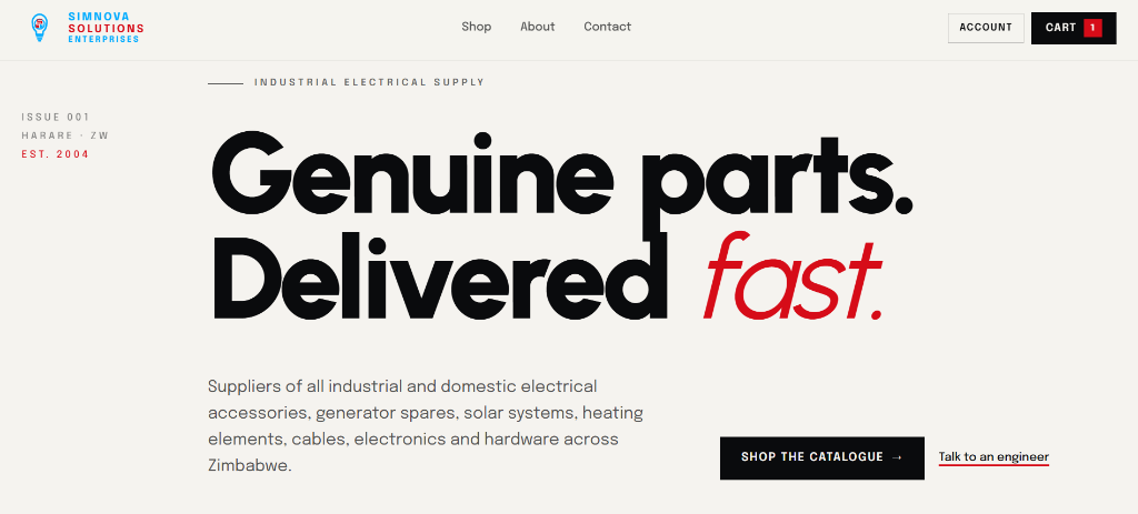Simnova Solutions B2B electrical ecommerce storefront